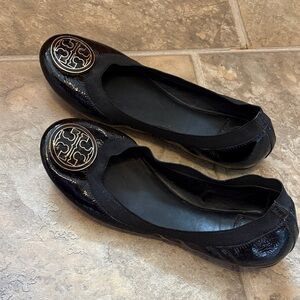 Tory Burch Black Patent Leather Ballet Flats